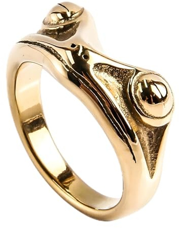 KUTCEK Niedlicher Vintage-Ring mit Froschprinz, Titanstahl, Unisex, Gothic, Punk, Schmuck, Geschenk, Retro-Frosch-Ring