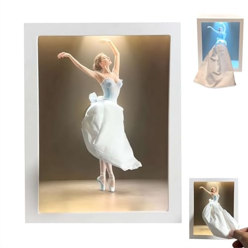 Taschentuchbox mit Touch-Licht, elegante Ballerina, kreative Taschentuchbox, fliegender Rock, künstlerisches Touch-aktiviertes Nachtlicht, kreatives Ornament für Schlafzimmer, Schreibtisch, Wohnzimmer