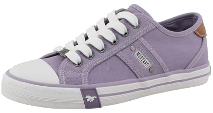 MUSTANG Damen Sneaker Ziernähte Unifarben Schnürung 26M0242007, Größe:37 EU, Farbe:Lila