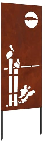 Gecheer Hof876321 Brise-vue de jardin en acier résistant aux intempéries Aspect rouille 50 x 140 cm Brise-vue décoratif Séparateur de pièce pour jardin