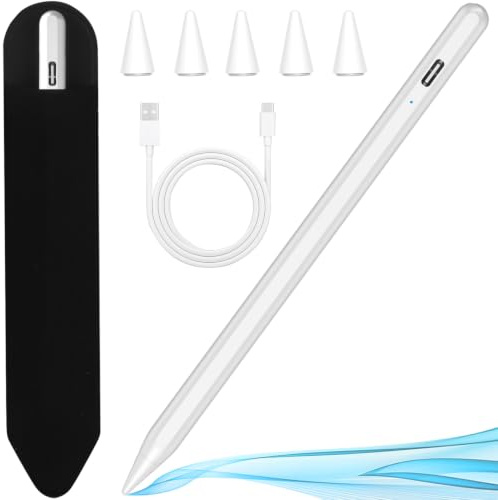 Stylus Apple Pen for iPad 2018-2023,15Min Fast Charge with Tilt Sensitivity | Ipad Pen With Pen Holder, 5 Extra Tips, Compatible iPad (10/9/8/7/6th)/Pro 11 1st-4th/12.9 3rd-6th/Air 5/4/3Gen/Mini 6/5th