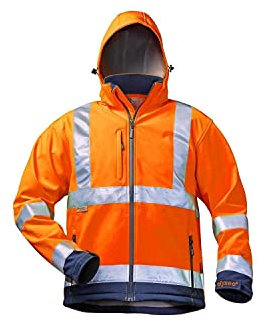 *BILL* WARNSCHUTZ-SOFTSHELLJACKE ELYSEE ORANGE/MARINE, EN 471/3