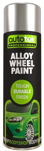 Autotek Professional Tough Durable Finish Spray Paint, Alloy Wheel Paint, 500 ml, Grey
