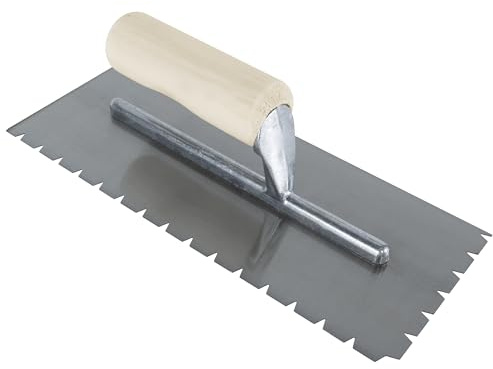 ROBERTS 1-4/5 Flat Top V-Notch Pro Flooring Trowel with Wood Handle