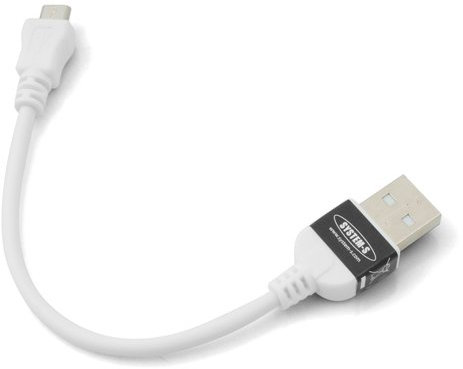 System-S 10 cm High Speed Micro USB Ladekabel für doppelt so schnelles Aufladen Double Time Charging doppelte Ladegeschwindigkeit 2X Schneller in weiß