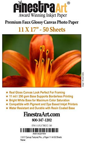 Premium-Fotopapier für Tintenstrahldrucker, 28 x 43 cm, strukturiert, 50 Blatt