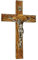 Bethlehem Gifts Wandkreuz aus Olivenholz mit silberfarbenem Kruzifix, 15,2 cm