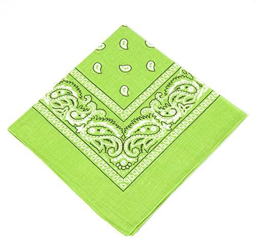 Unbekannt [UK Verkäufer] Herren/Damen Bandana Kopftuch Halstücher Paisley 100% Cotton - hellgrün, One size
