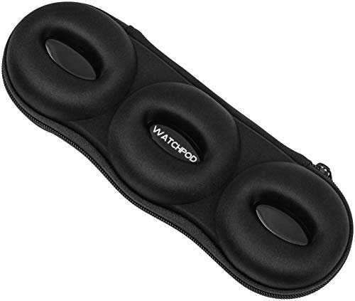 Watchpod Triple reloj estuche de viaje de almacenamiento organizador para tres relojes | protección portátil w/cremallera se adapta a todos los relojes de pulsera & sistemas de navegación hasta 50 mm