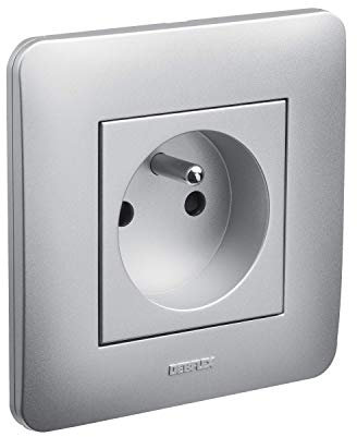 Interrupteur va et Vient - Prises electriques Standard - Prise Extra Plate - Prise Murale - Interrupteur va et Vient sans Fil - Prise Murale Casual - Complet Prise 2P+T Full Alu - Debflex