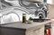 Dimex Küchenrückwand Folie selbstklebend FLÜSSIGES Silber | Klebefolie - Dekofolie - Spritzschutz für Küche | Made in EU - 180 cm x 60 cm