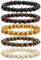 MILAKOO 5Pcs Holz Perlen Armband Armreif für Männer und Frauen elastische 10MM Perlen