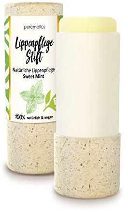 puremetics BIO Lippenpflege-Stift Sweet Mint | Zero Waste | 100% natürlich, vegan & plastikfrei | Lipbalm | Bio-zertifiziert | ohne Plastik
