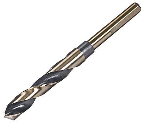 sourcing map Foret Hélicoïdal Mèche à Tige Réduite 14mm en Acier Haute Vitesse HSS 4341 avec 10mm Tige 1Pcs