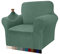Granbest High Stretch Armchair Covers Super Soft Chair Covers for Living Room Jacquard Sofa Cover for Dogs Non Slip Chair Slipcover with Arms Furniture Protector (1 Seater, Matcha Green)