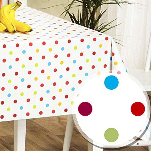 Melody Wachstuch nach maß 240 x 140 cm eckig Punkte bunt klein #6062-00
