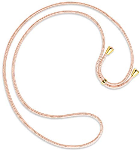 mtb more energy® Cuerda de Repuesto para Collar Smartphone - Rosa melocotón - Incluyendo Tapas Protectoras (Oro) - Cuerda de Intercambio Tirante Cadena Banda