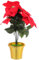 Veemoon Poinsettia Fleurs Pot de Plantes Artificielles Poinsettias de Noël Rouges Soie avec Feuille d'or Wrap pour La Maison Jardin Centres Table Noël Décorations