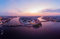 adrium Poster-Bild 50 x 30 cm: Schöne Luftaufnahme in den weißen Nächten St. Petersburg, Russland, der Vasilievskiy-Insel bei Sonnenuntergang, rostralen Säulen (123920565)