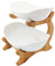 Mangoton 2 Tier Fruit Bowl,Ceramic Fruit Bowl for Kitchen Counter,Fruit Basket for Kitchen,Fruteros para Cocina,Medium White