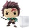 POP Demon Slayer - Tanjiro Kamado Funko Vinyl Figure (Bundled with Compatible Box Protector Case), Multicolor, 3.75 inches