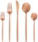 Bestdin Juego de cubiertos para 6 personas, 30 piezas, cubiertos de oro rosa, juego de cubiertos con cuchillo tenedor, cubiertos de acero inoxidable de, apto para lavavajillas.