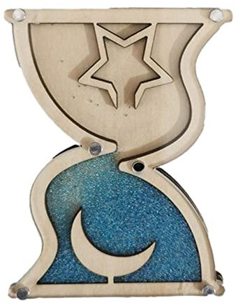 Milageto Montessori Busy Board Zubehör Sanduhr Holz, Quiet Board Zubehör Ausrüstung, Pädagogisches Spielzeug für die Früherziehung, Motorikspielzeug für Kleinkinder ab 3 Jahren - Blaue Sanduhr