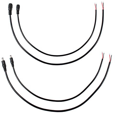 KSOPUERT 20AWG DC-Pigtail-Kabel,0,5 m (1,6 Fuß) DC 5,5 mm x 2,1 mm Stecker und Buchse Wire Open End Power Wire Supply Reparaturkabel für DIY-Verlängerungskabel,Router,CCTV,Kamera,DVR,LED-Streifenlicht