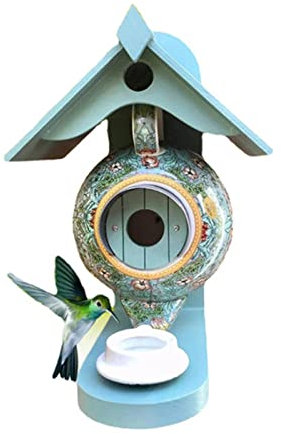 Kolibri-Haus, wetterfest, blaugrün, Teekanne, Vogelhaus, Futterhaus außen, hängendes Vogelhaus, Gartenhof, hängende Vogelnest, Dekoration, Geschenk für Vogelliebhaber