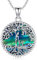 Geschenke für Mama, Mama Halskette 925 Sterling Silber Mutter und Kind Anhänger Halskette, Baum des Lebens Kette für Damen mit Abalone Muschel Muttertag Schmuck Geschenke (D-Abalone Muschel 2 Kinder)