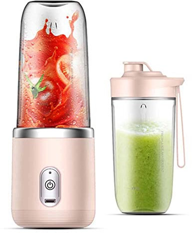 Grendly Exprimidor portátil de 6 cuchillas, exprimidor eléctrico automático, licuadora de batidos, procesador de alimentos, rosa