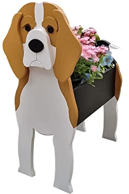 TTiiLoe Niedlicher Hunde-Pflanztopf, Beagle-Pflanztöpfe, PVC-Kräutergarten-Blumentöpfe, Cartoon-Hunde-Pflanzgefäße, Geschenke für Tierliebhaber, 43x25cm/16.92x9.84in