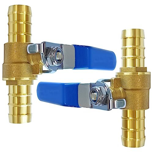 Joywayus 3/4 Zoll Messing Kugelhahn für PEX Rohr 2 Wege Kugel Absperrhahn Armaturen (2 Stück)