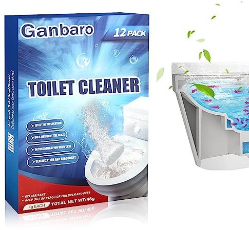 Toilet Bowl Cleaner, 12PCS Toilet Cleaner Active Tablets, Toilet Cleaning Tablets Deep Clean, Toilet Limescale Remover Strong, Toilet Tablets, Deep Cleaning Foam Action Tabs