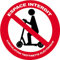 Circulation trottinette électrique interdit (15cm) - Autocollant/Sticker