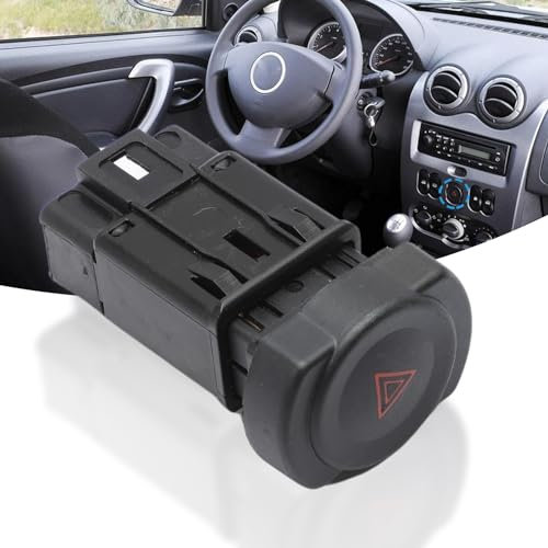 Attisfiera Interrupteur Bouton de Warning Feux de Détresse pour Duster Logan Sandero 8200602232 Bouton Warning Trafic 8 pins