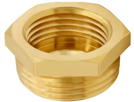 Uenede Boccola per tubo da giardino in ottone da 3/4 GHT femmina a 1 NPT maschio adattatore riduttore tubo dell'acqua capezzolo riduzione convertire raccordi connettore