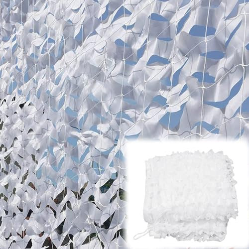 Camouflage Netz Outdoor Tarnnetz 3x10m,2x5m,4x18m,5x5m,7x10m,11x12m Camo Net Weiß Tarnung Net Sonnenschutz,Militär Armee Tarnnetz,Party Dekoration,Autoabdeckung(Größe:3x4.0m)