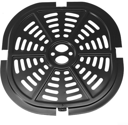 Air Fryer Grill Pan Crisper Plate Metal Fry Pan Grill Plate Tray Rack Ersatzteile für Air Fryer Zubehör Leicht zu Reinigen Schwarz