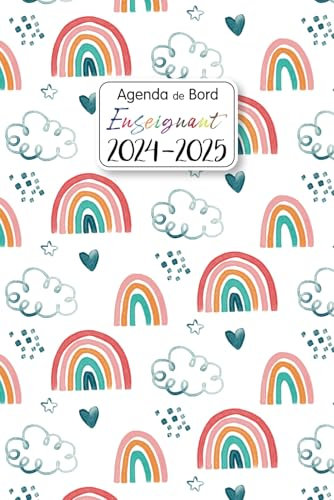 Agenda de Bord Enseignant 2024/2025: 12 mois D'aout 2024 a juillet 2025 | Organiseur semainier et mensuel | Cahier de Cours Pour Les Professeurs | A5
