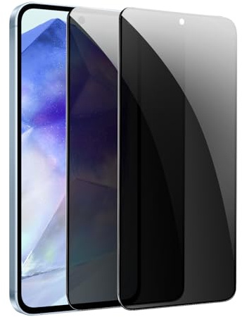 【2 pièces】 Verre Trempé Protection Écran Anti-Espion pour Samsung Galaxy A55,Film de Protection en Verre Trempé, Anti-Espion,Dureté 9H