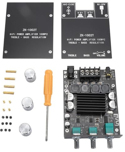 100-W- und 100-W-Verstärkerplatine mit Höhen-Bass-Steuerung TPA3116D2 BT 5.0 AUX-Eingänge 2.0-Kanal-Stereo-Verstärkerplatine für DIY-Funklautsprecher