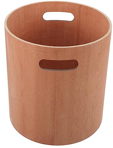 Zerodeko Kleiner Japanischer Holz Mülleimer für Schreibtisch und Badezimmer Eleganter Runder Desktop Abfallbehälter Kompakt und Langlebig für Büro und Zuhause
