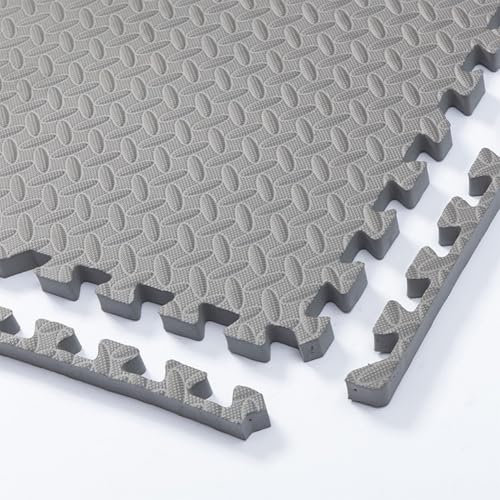 30x30cm Foam Puzzle Play Mat,10 Pack Interlocking Floor Tiles for Home Gym,Bedroom Crawling Mats Non-slip Interlocking Carpet Soft Area Rug (Grey,2.5cm Thick)