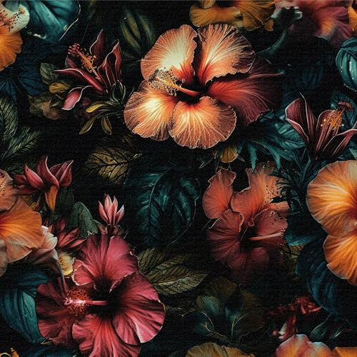 Tapete Wandaufkleber Blumen Schwarz, 44 * 300cm Tapete Gelb Und Rosa Grüne Blumen Blätter Pflanzen Boho Bunte Klebefolie Für Möbel,Schlafzimmer,Wohnzimmer,Badezimmer,Küche