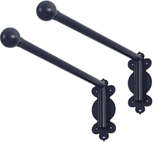 DFANCE Curtain Rod,Set of 2 Swing Arm Curtain Rod,Heavy Duty Curtain Rods,Swing Arm Curtain Rod with Finials,Half Curtain Rods,Door Curtain Rail Swing Arm(Size:28in)