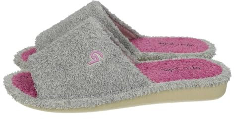 GARZON P410.130 - Scarpe da Soggiorno per Casa Donna, Riccio Grigio Perla e Soletta Viola, comode e leggere Donne Pantofole Casa, Grigio lilla, 37 EU