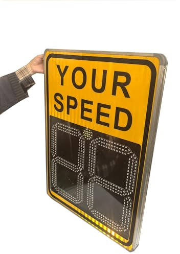 Panneau de signalisation radar à énergie solaire, panneau LED de limitation de vitesse, panneau d'avertissement de route réglable de 1 à 99 mph