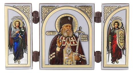 NKlaus Triptychon christliche Ikone 9,5x5,2x0,6cm Heiliger Luka, 1 Stück | Reisealtar
