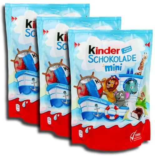 3er Pack Ferrero kinder Schokolade Mini 3 x 120g Gefüllte Vollmilchschokolade mit Milchfüllung Sonderpreis Haltbar bis 02/26